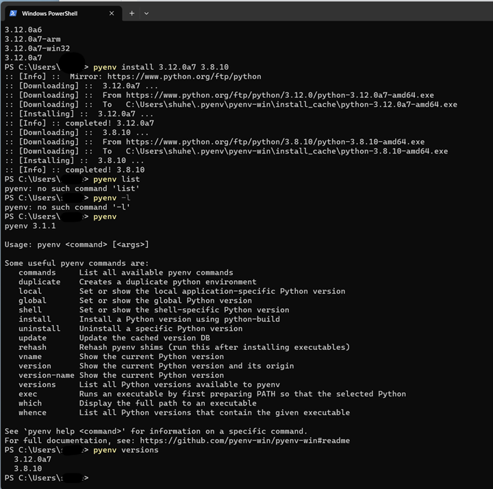 Installation process of python with pyenv