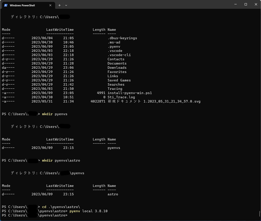 Process to make a pyenv environment